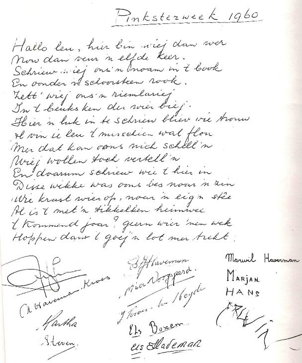 Gastenboek 1960